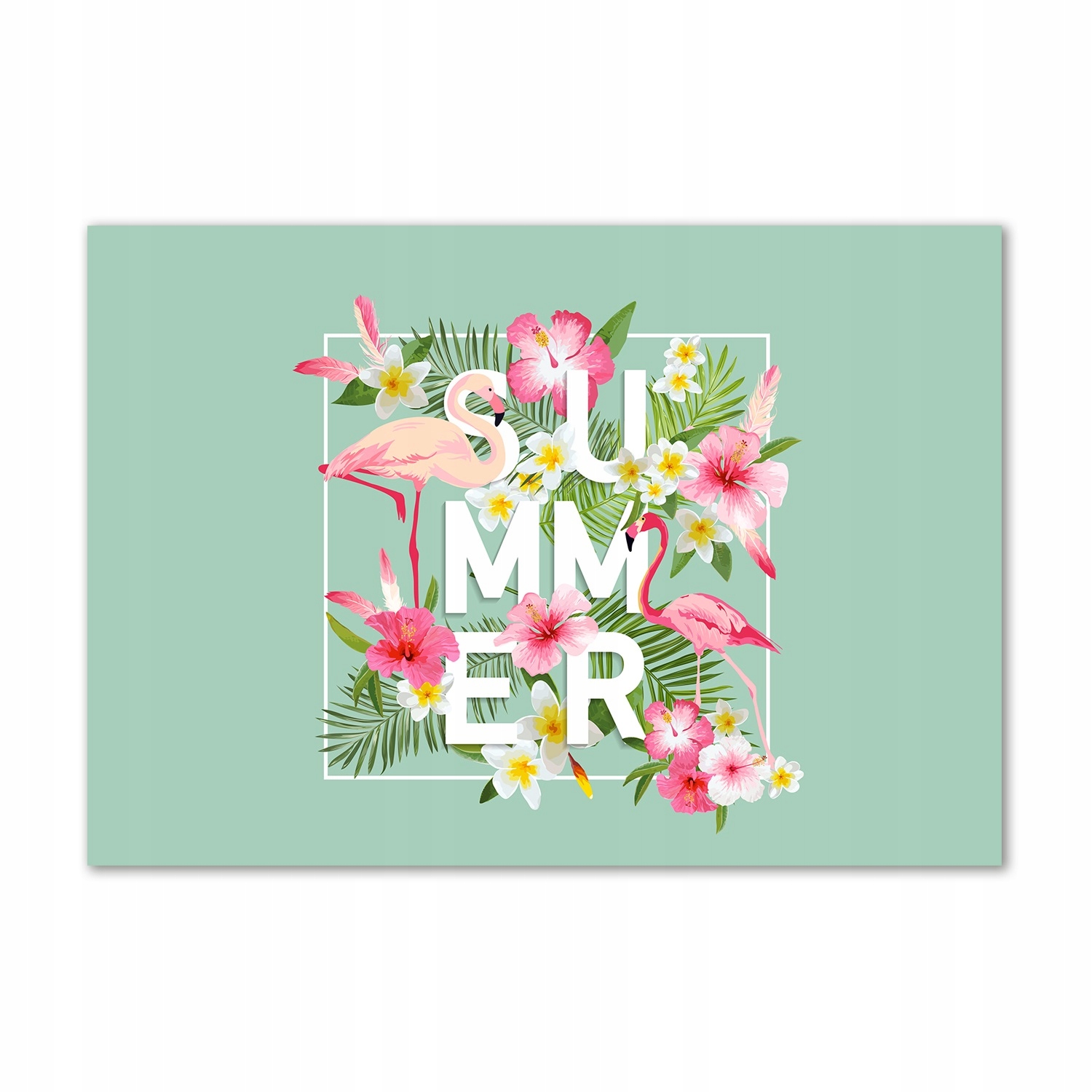 

Foto obraz szklany Wakacje i flamingi 100x70