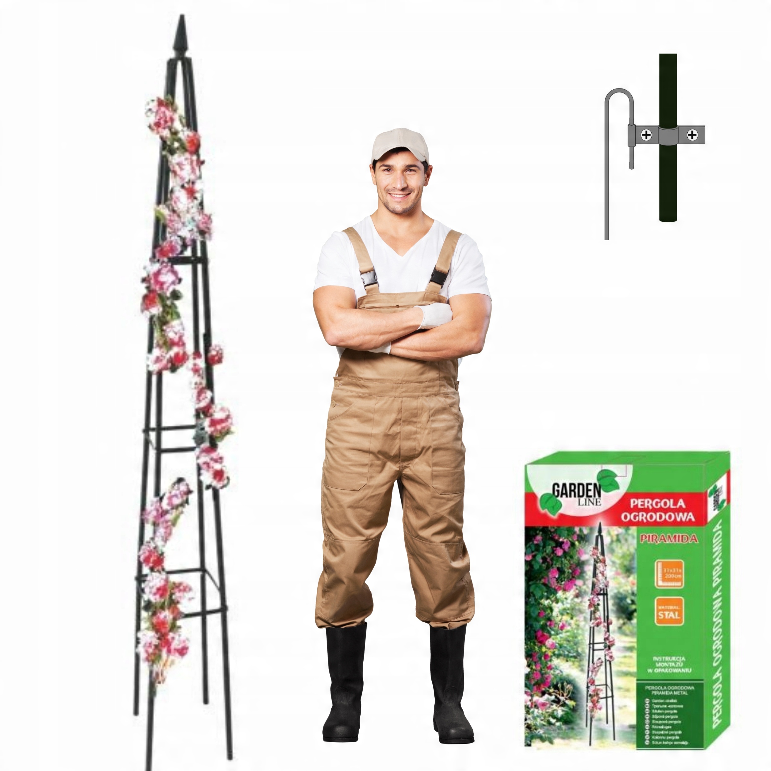 

Pergola Ogrodowa Balkonowa Piramida Kwiaty Róże
