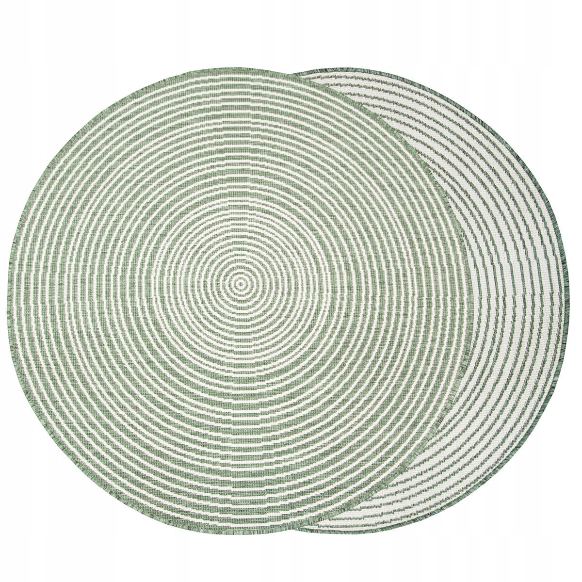 Dywan Okrągły Zewnętrzny Sznurkowy Dwustronny Butelkowa Zieleń śr. 140 cm