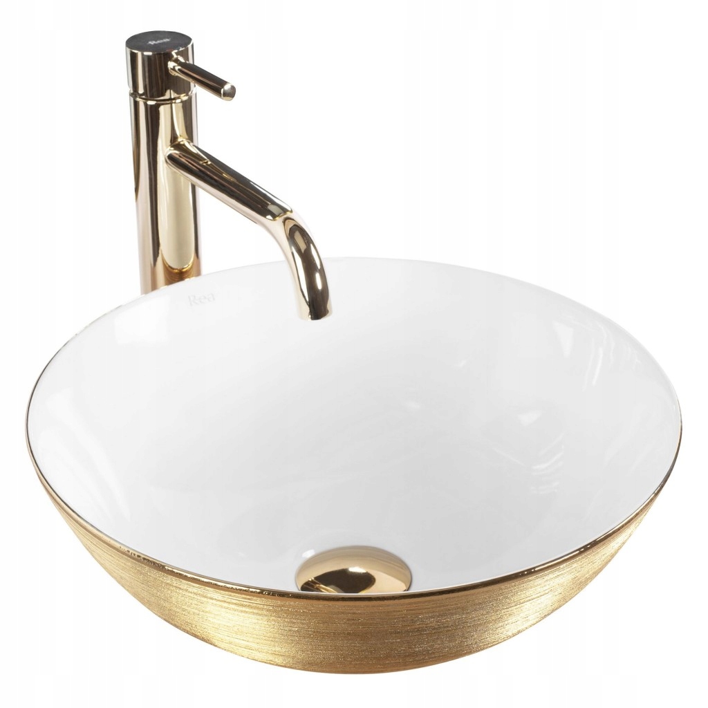 Zápustný dřez do desky Stella Gold Brush Bílý (REA-U9087) /po/