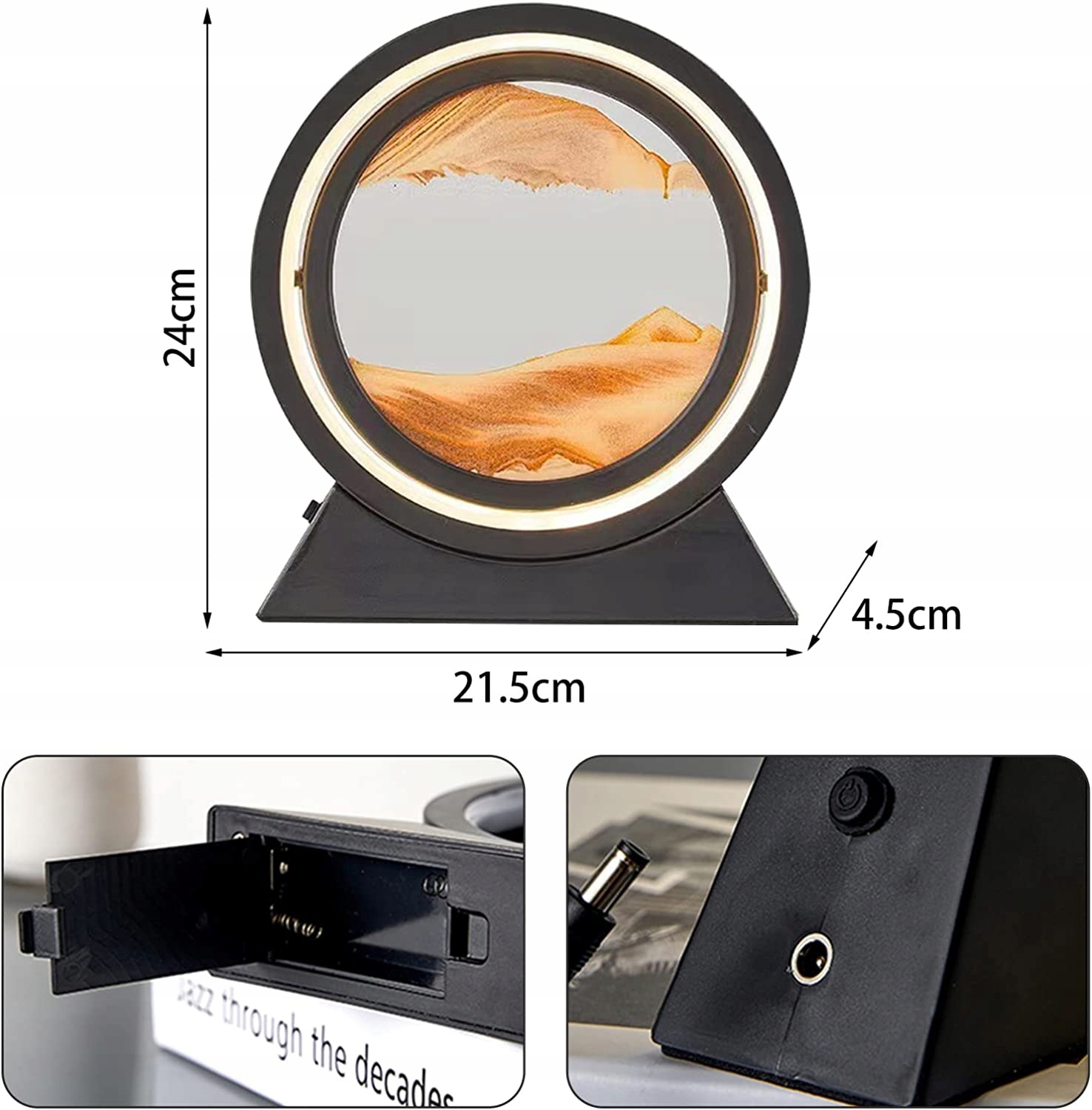 Malowanie Piaskiem 3d Obracające Klepsydra Z Led Materiał ramy nie dotyczy