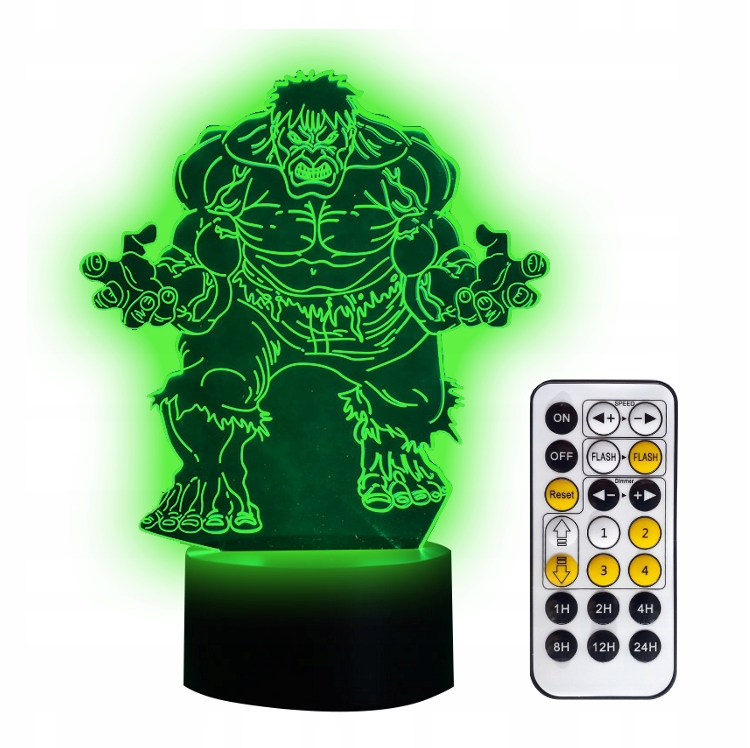 

Lampka 3D Led Hulk Usb/baterie Pilot