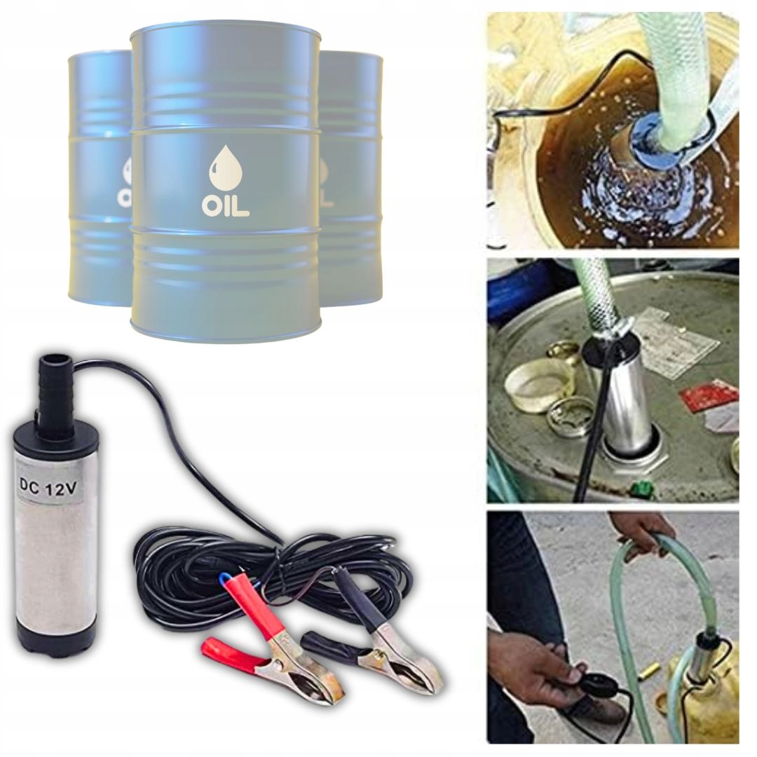 POMPKA POMPA DO SPUSZCZANIA CIECZY OLEJU ROPY WODY ZATAPIALNA - MOCNA 12V Marka bez marki