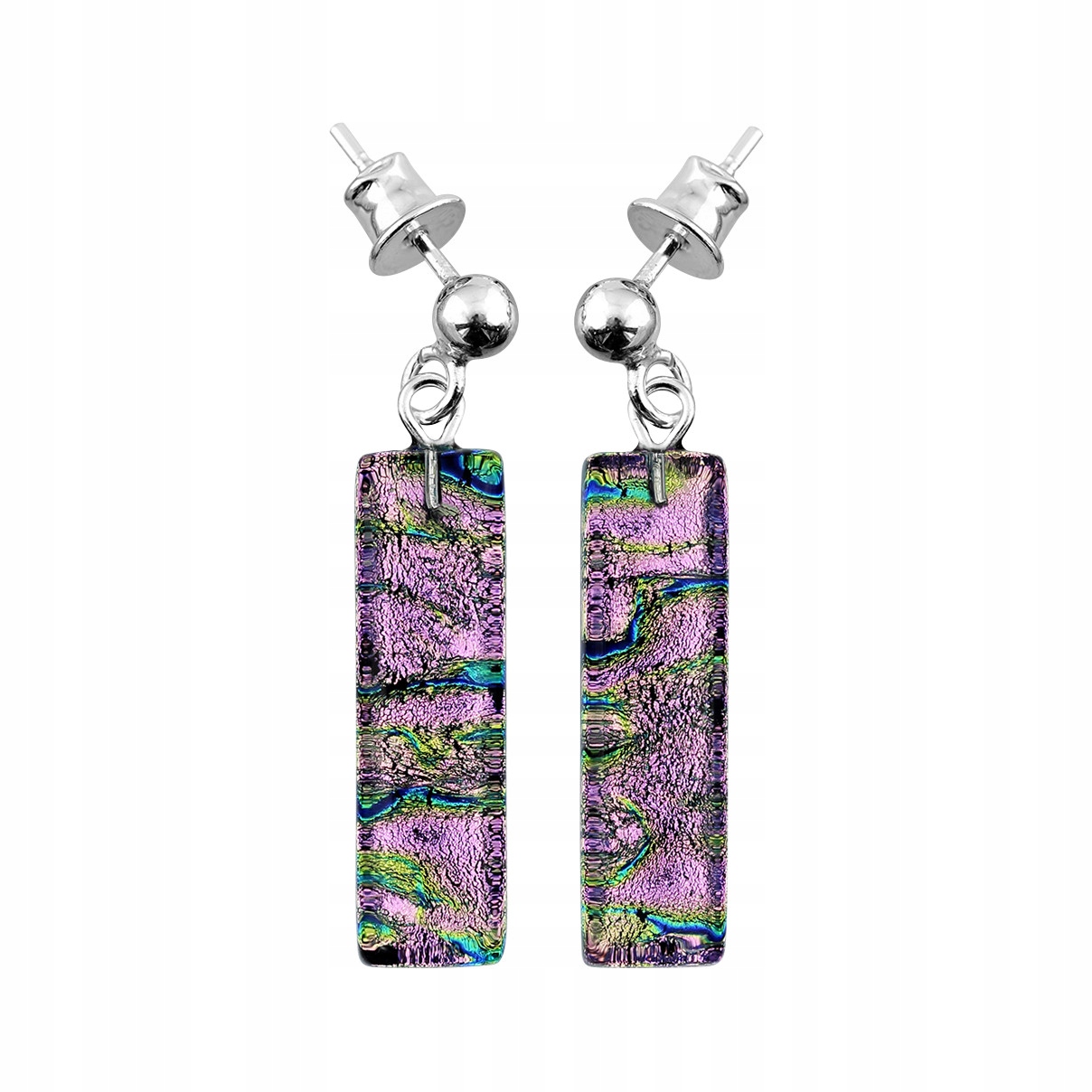 Dámské Náušnice Harf z růžového muránského sklo