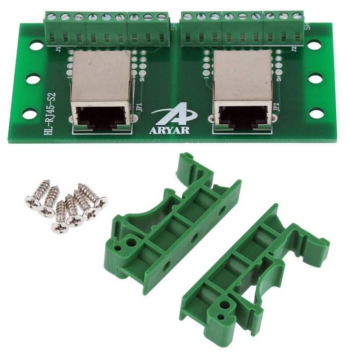 

Płytka uniwersalna z gniazdami RJ45 na szynę Din