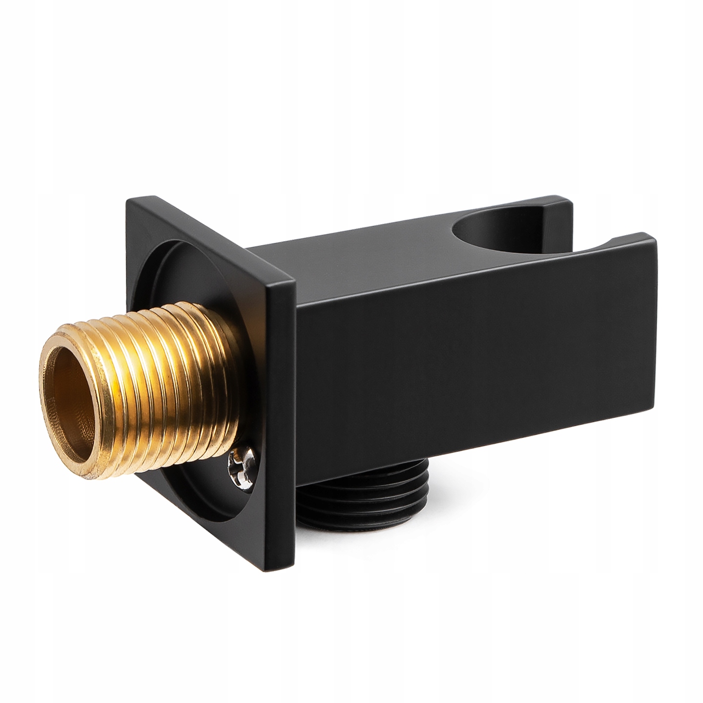 

Czarne przyłącze kątowe wieszak słuchawki prysznic