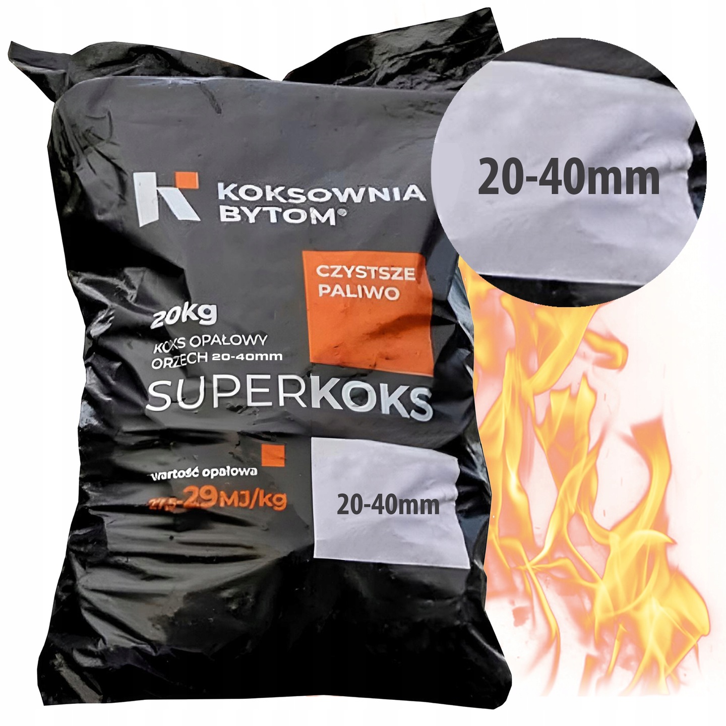 Koks Opałowy Bytom 20-40mm Węgiel Tona Workowana