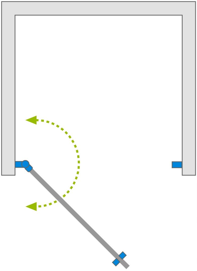 Drzwi prysznicowe czarne wnękowe 90L szkło grafit Wysokość produktu 200 cm