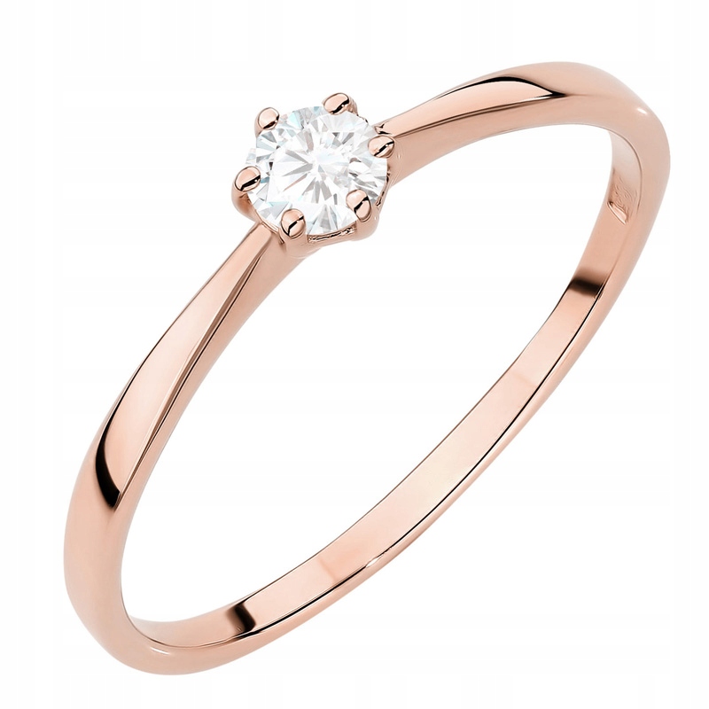 Klasický Zlatý Prstýnek Zásnubní pr. 585 14k s Briliantem 0,15 ct