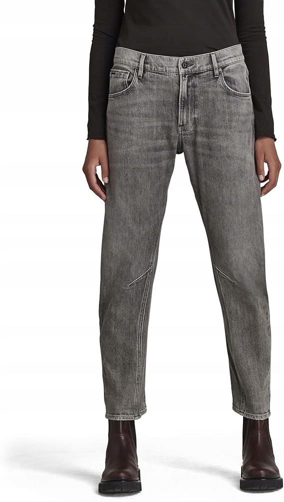 G Star Raw Mom Jeans Vysoký Pas Šedá S Oděrkami 25/28 7AA