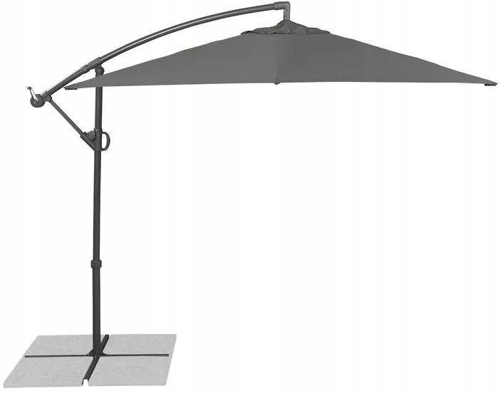 Parasol ogrodowy z wysięgnikiem 238x238x258 antracyt Livarno Home