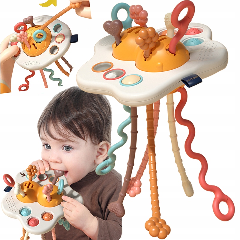 ZABAWKA SENSORYCZNA MONTESSORI GRZECHOTKA DLA NIEMOWLĄT UFO WOOPIE BABY