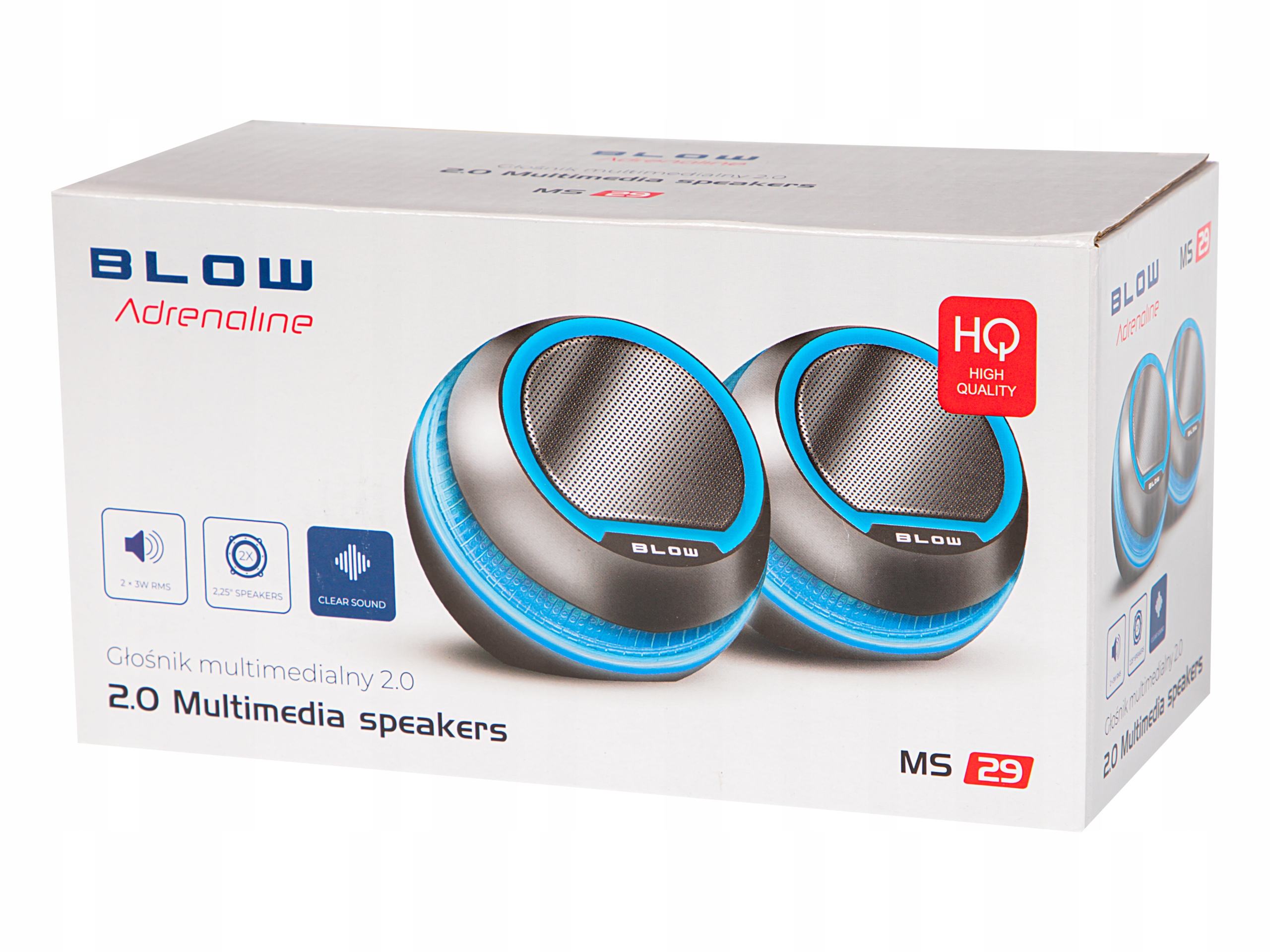 GŁOŚNIKI KOMPUTEROWE RGB LED DO KOMPUTERA LAPTOPA USB 5V MINI JACK 3,5 mm Rodzaj zestawu 2.0