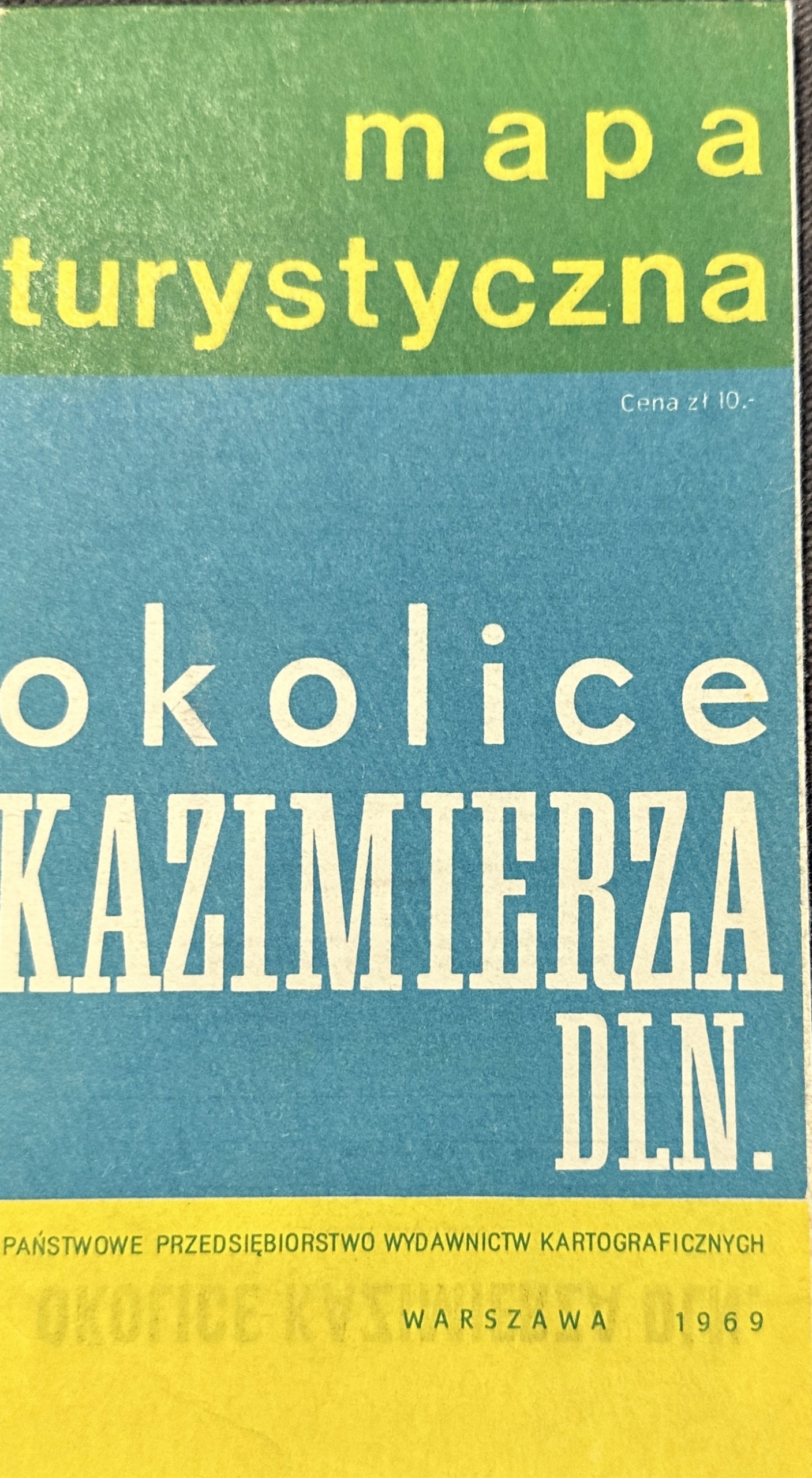 Mapa Okolice Kazimierza Dln. skala 1:100 000 1969 rok