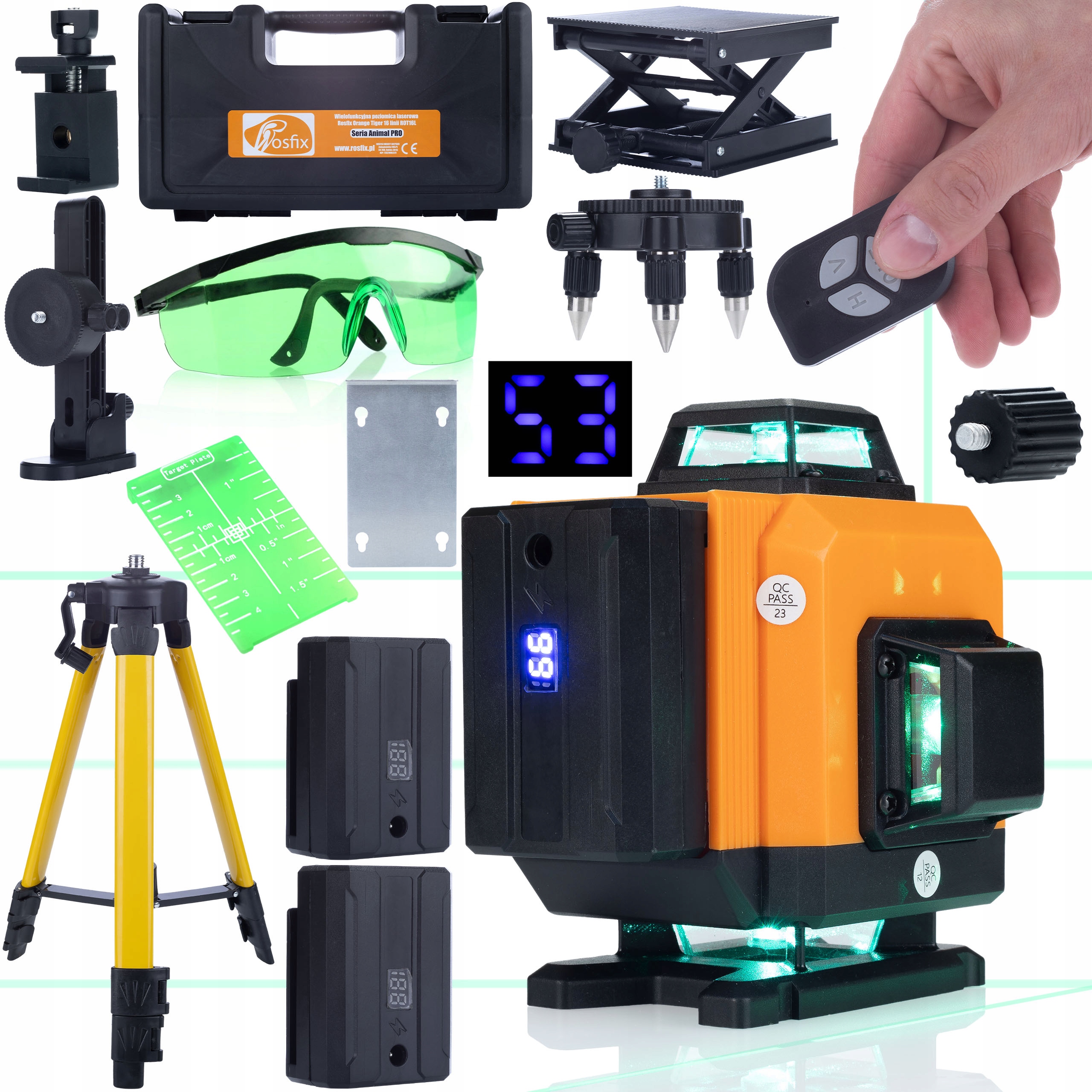 LASER KRZYŻOWY POZIOMICA + STATYW OKULARY TARCZA