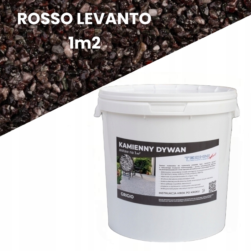 Kamenná podlaha koberec, sada na 1 m2 Rosso Levanto