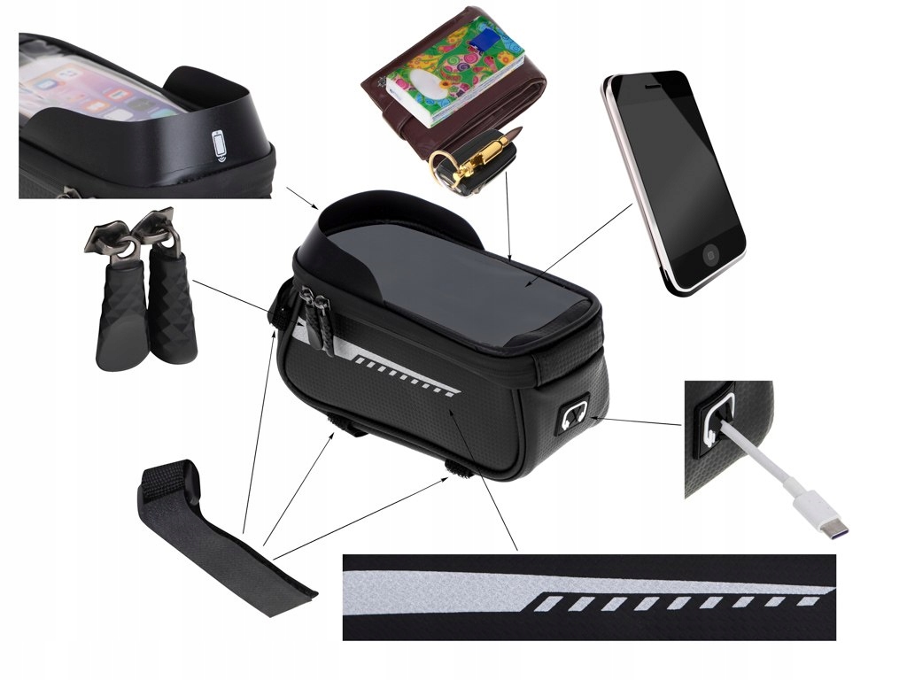 Torba rowerowa sakwa wodoodporna uchwyt na telefon Marka Ikonka