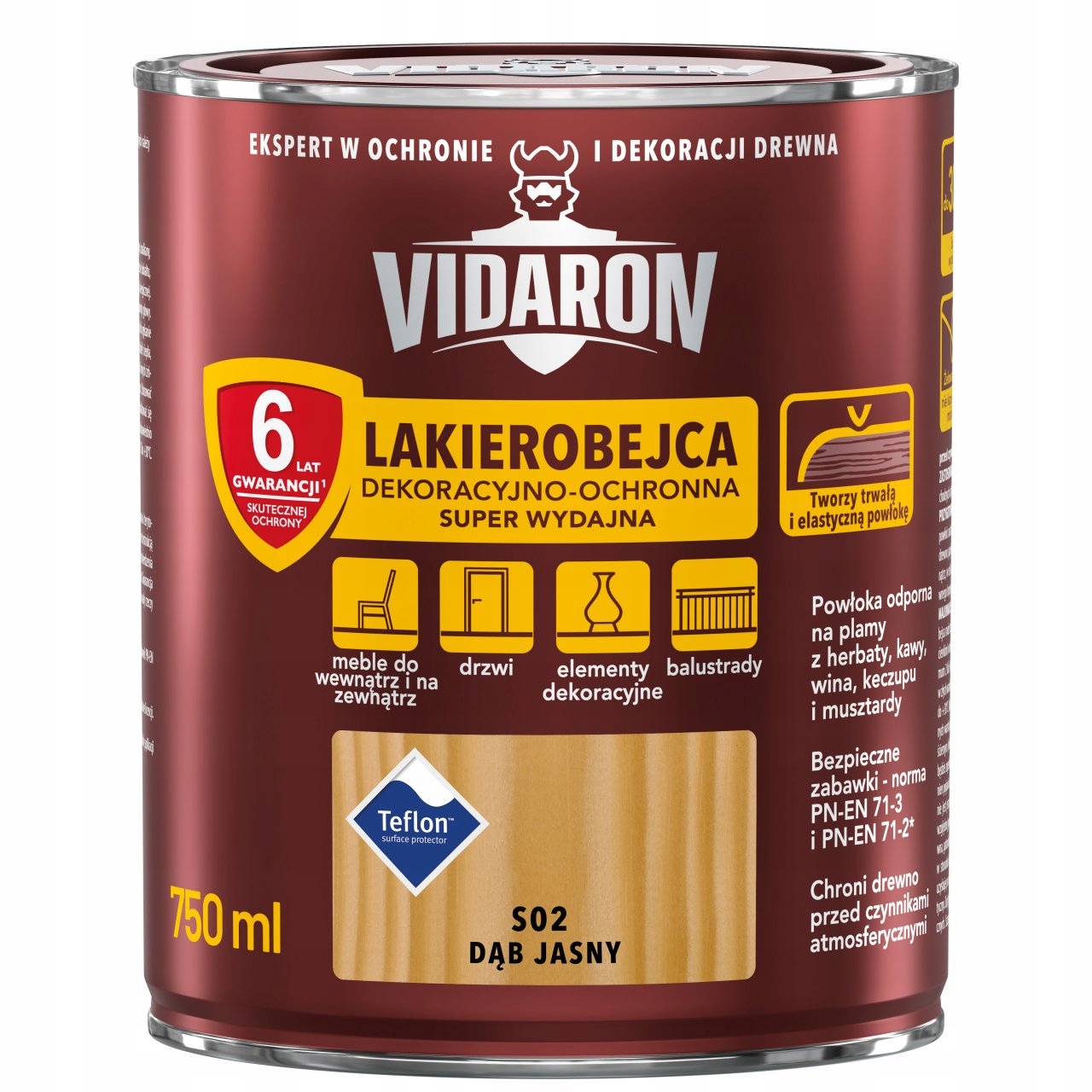 

Vidaron Lakierobejca 0,75L Dąb Jasny S02