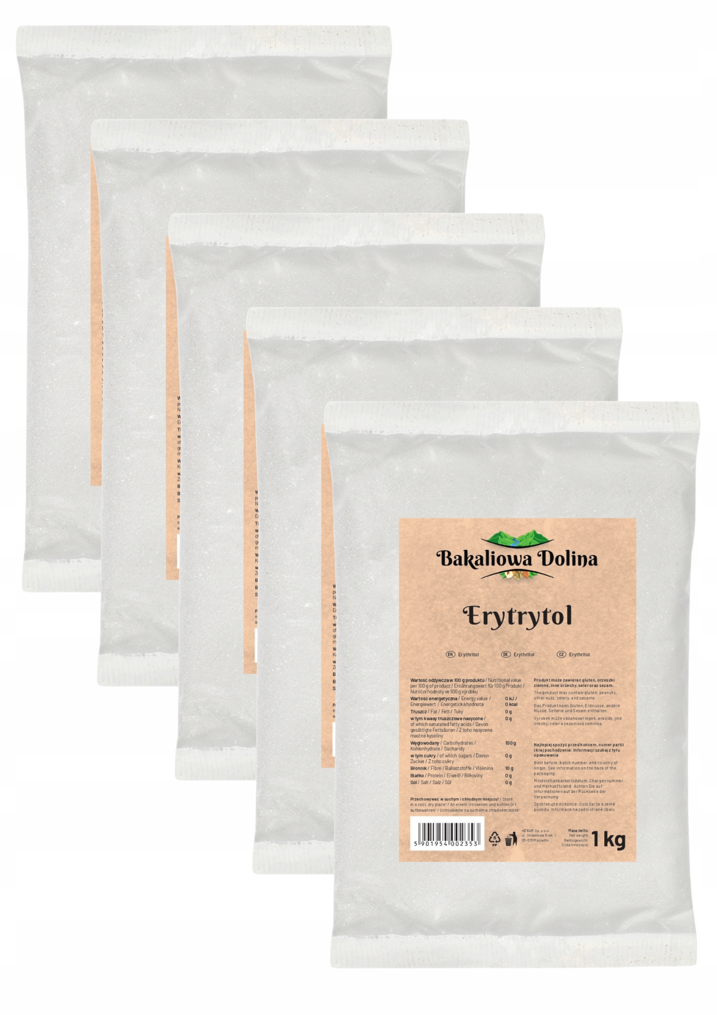 Levně Erythritol Erytrol 5 Kg 5000 G Přírodní Sladidlo 0 Kalorií Náhrada Cukru