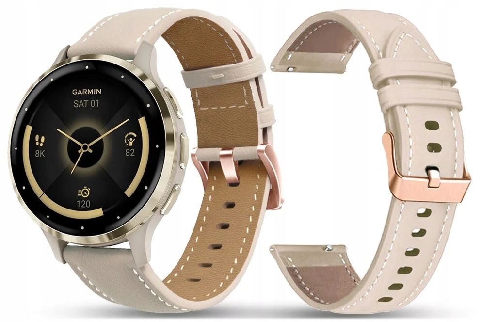 PASEK SKÓRZANY 20MM DO GARMIN VENU / VENU 2 PLUS / VENU SQ / SQ2 - KOLORY