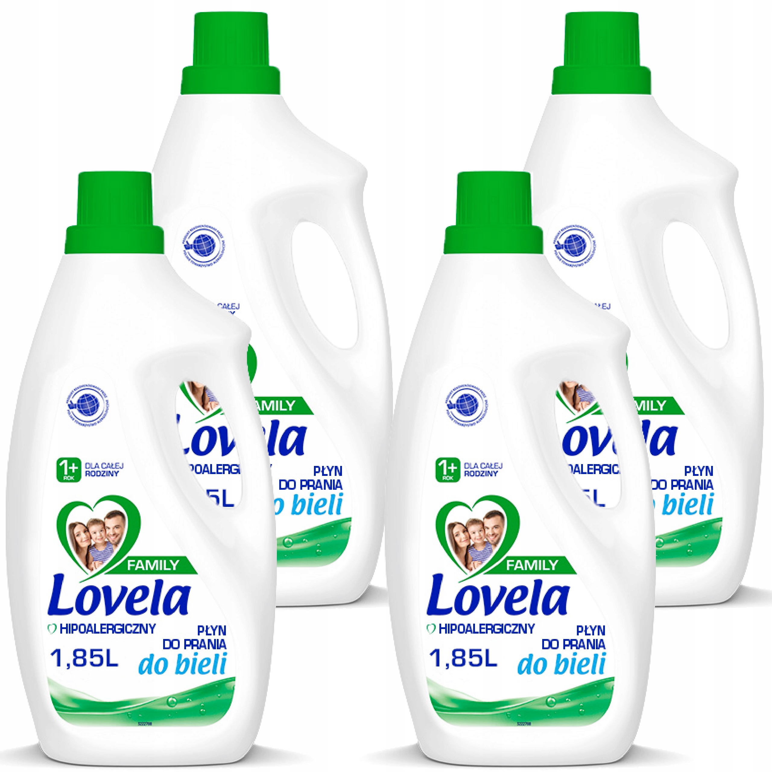Levně Lovela Family Sada tekutých pracích prostředků na bílé prádlo pro celou rodinu 4x1,85L