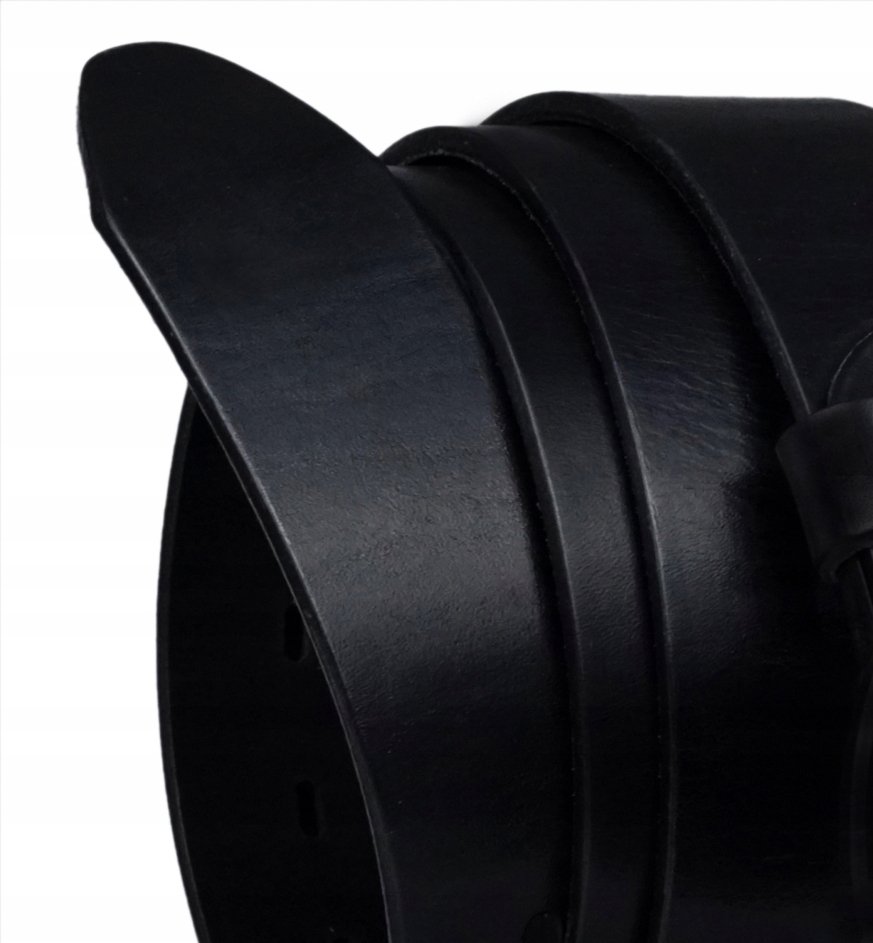 PASEK DO SPODNI SKÓRZANY 4CM CZARNY KLAMRA KOŃ 110 Długość bez klamry 125 cm