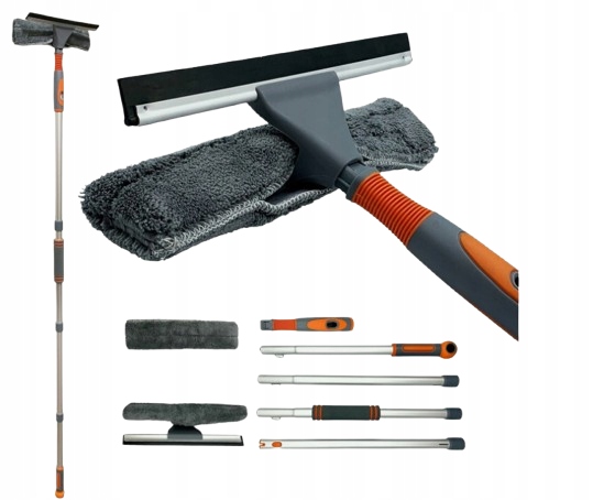 Levně Teleskopický Stahovač Oken S Ohebnou Hlavou, Maximální Délka 158 CM