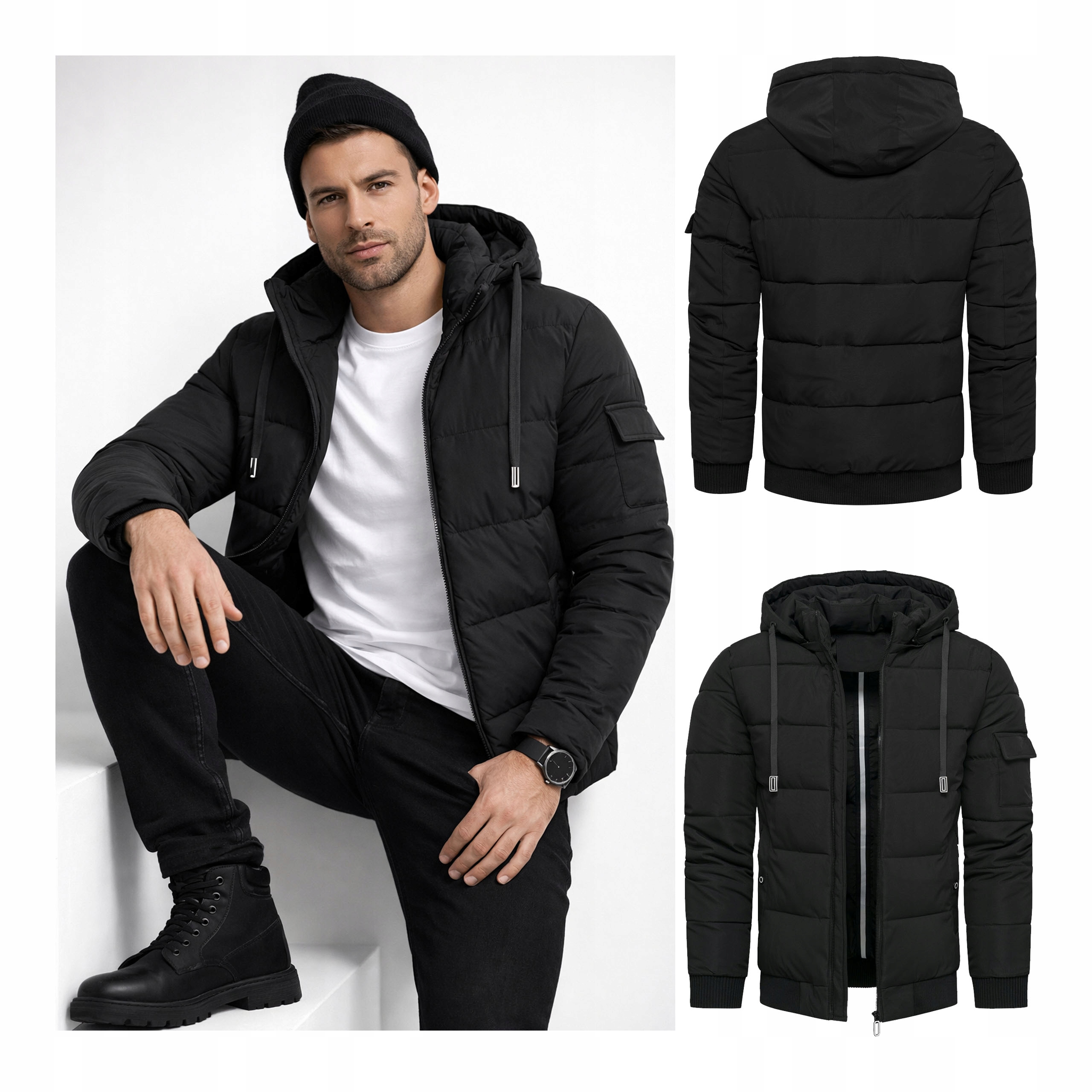 Zimní Bunda s odnímatelnou kapucí, prošívaná, zateplená, velikost S