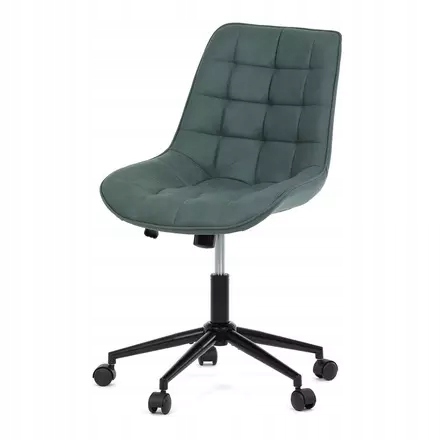 Autronic zelená látka v dekoru broušené kůže, černý kovový kříž