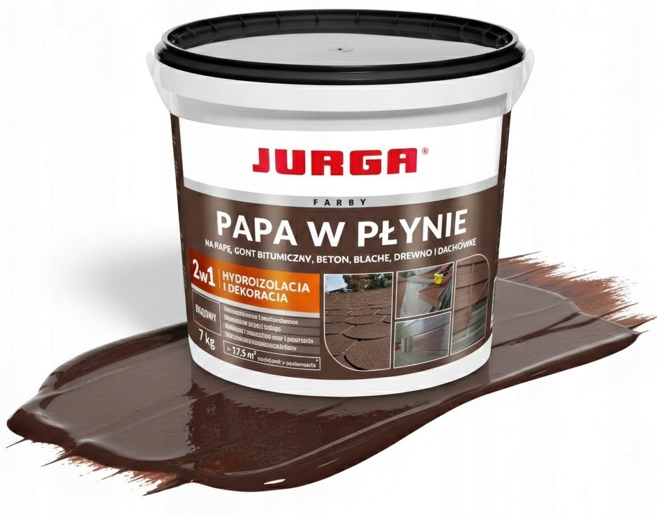 Papa w płynie uniwersalna Brąz Folia dachówka Blacha gont Ogrodzenie 7kg