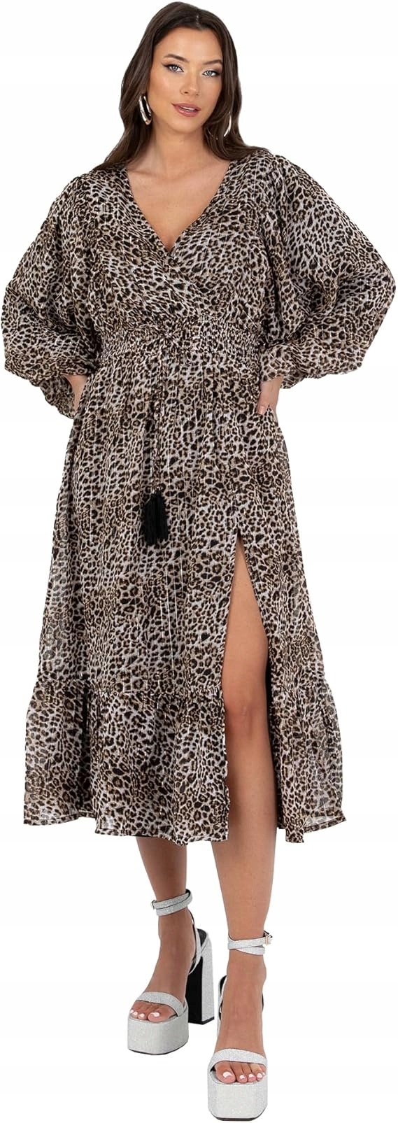 Lovedrobe Šaty MIDI S Lampasy A Rozšířenou Spodní Částí 38 6FA