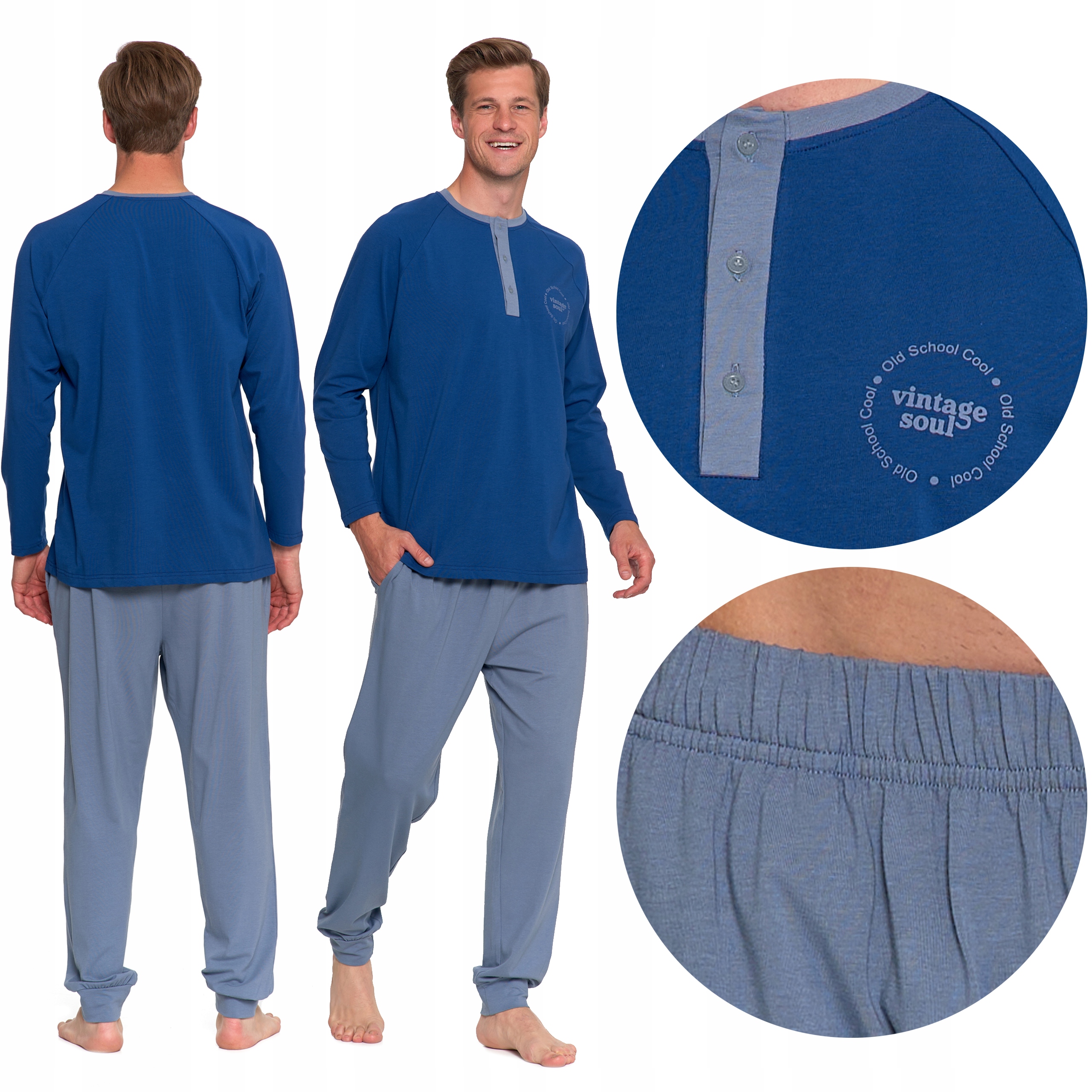 Pánské Pyžamo Dvoudílné Dlouhé kalhoty s dlouhým rukávem Bavlněné Moraj vel. XL