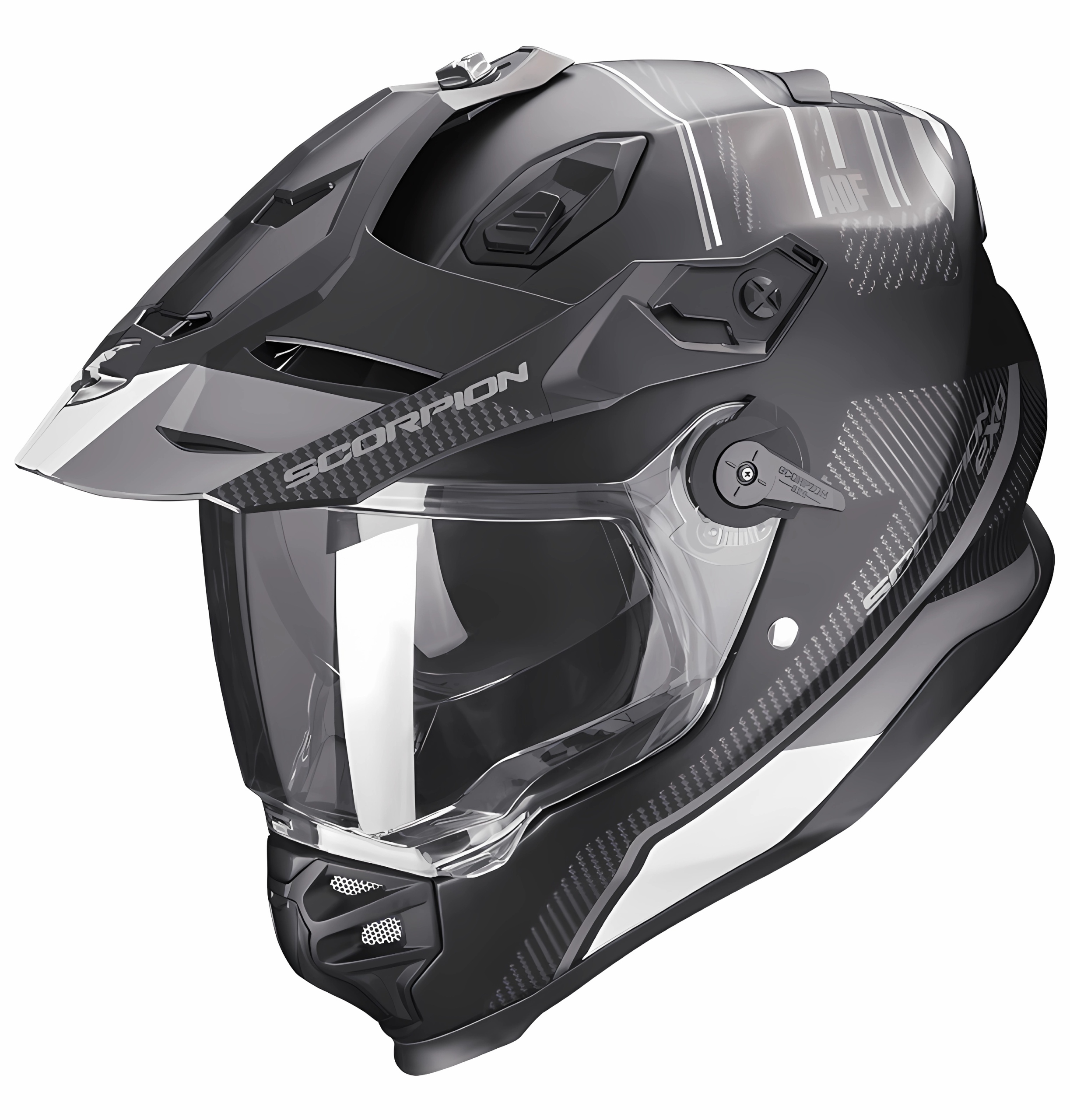 Prilba Adventure Scorpion Exo ADF-9000 Air Desert Čierna matná/Strieborná XL
