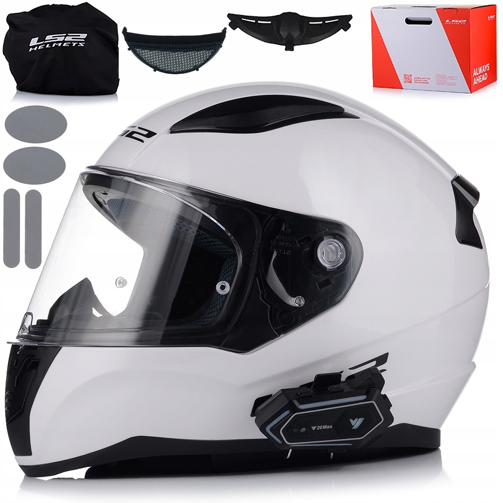 Motocyklová Prilba LS2 FF353 Rapid II Biely Lesk Interkom 1ST Bluetooth