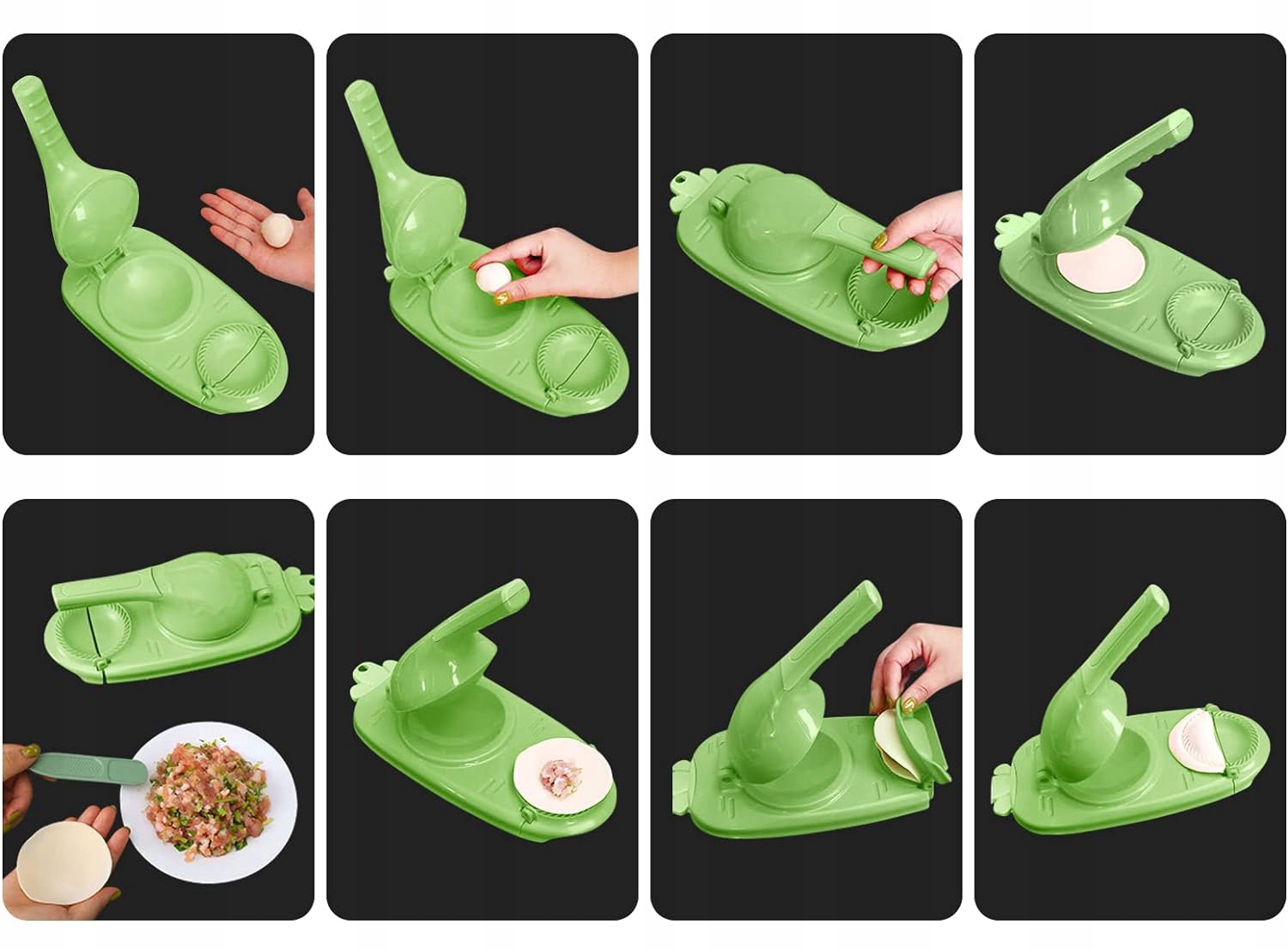 PIEROGARKA 2w1 MASZYNKA FORMA DO LEPIENIA PIEROGÓW KÓŁKA Pierożnica EB618 Marka bez marki