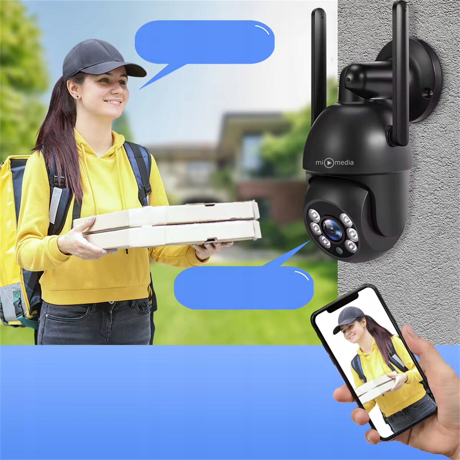 Kamera Zewnętrzna WiFi Obrotowa IP Do Monitoringu Domu Tuya 5MPx ZOOM 5Mp Informacje o bezpieczeństwie CE