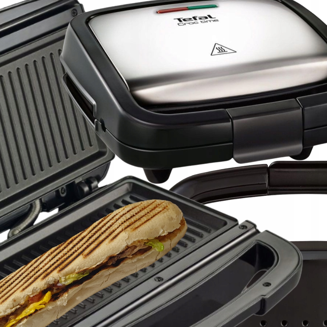 Sandwich Opiekacz Toster Panini Tefal SM193D34 700 W 2 Kanapki Non Stick