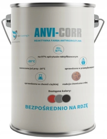 SiD FARBA OKRĘTOWA NA RDZĘ antykorozyjna CZARNA 1L