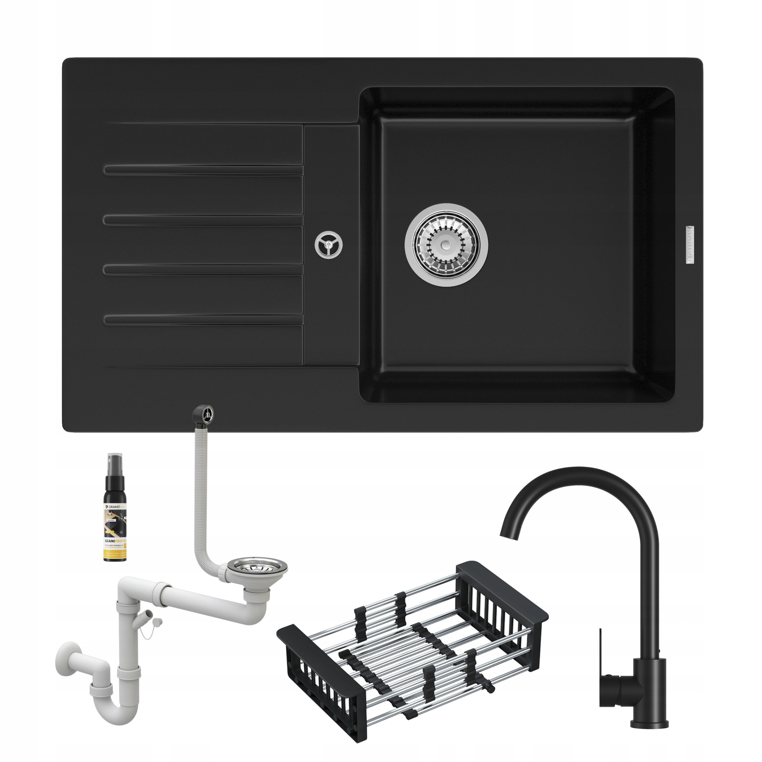 Jednokomorový drez s odkvapkávačom Kuchynský drez Trix Sifón Darček