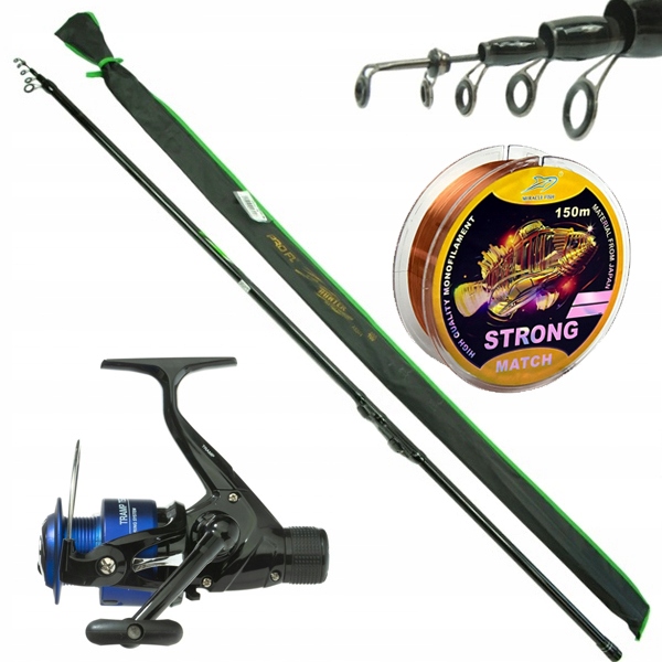 ultralekki Zestaw Węglowa Bolonka Hunter 5m kołowrotek Jaxon żyłka 150m