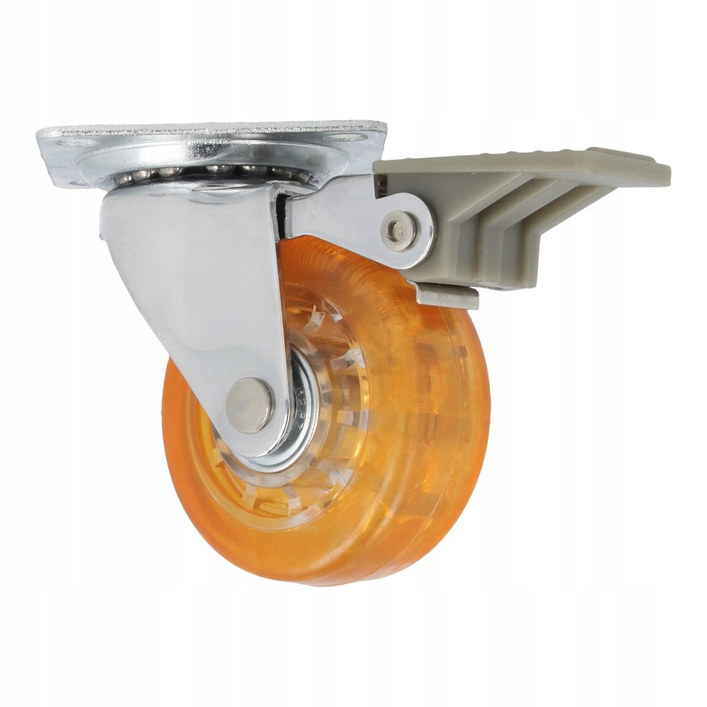 

Kółko meblowe kauczuk fi50 pomarańczowe z hamulcem