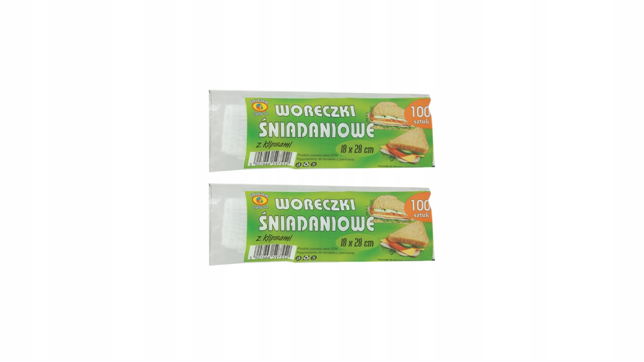 

2 x Woreczki Śniadaniowe Folcom 100szt 18 x 28 cm