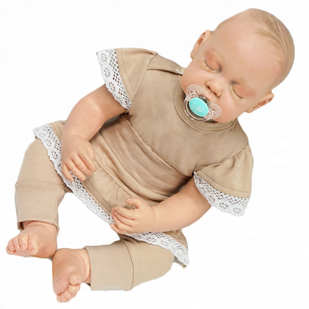 

Komplet body spodnie z falbanką koronką r.68 beż