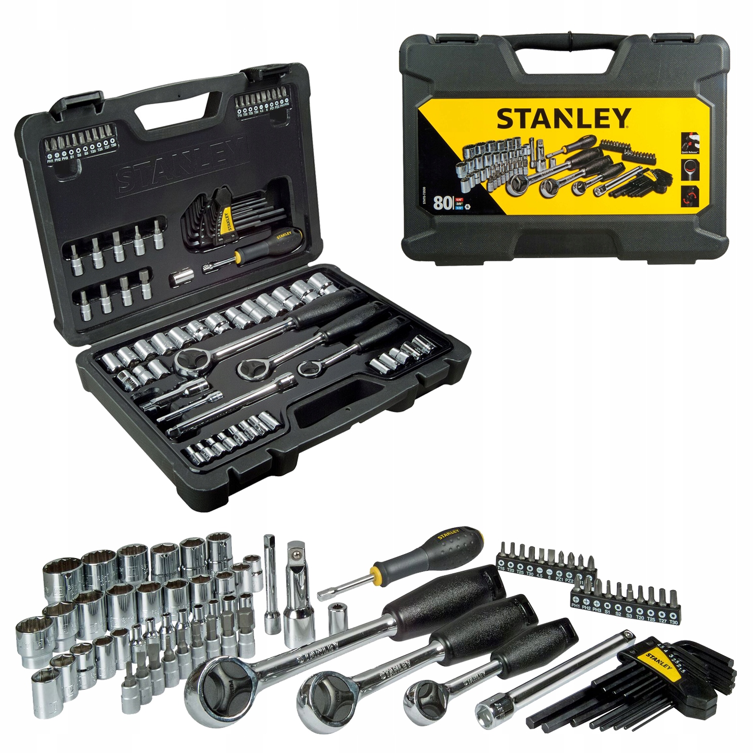 СТЕНЛІ НАБІР КЛЮЧІВ 80E 1/2 1/4 3/8 STHT0-73930