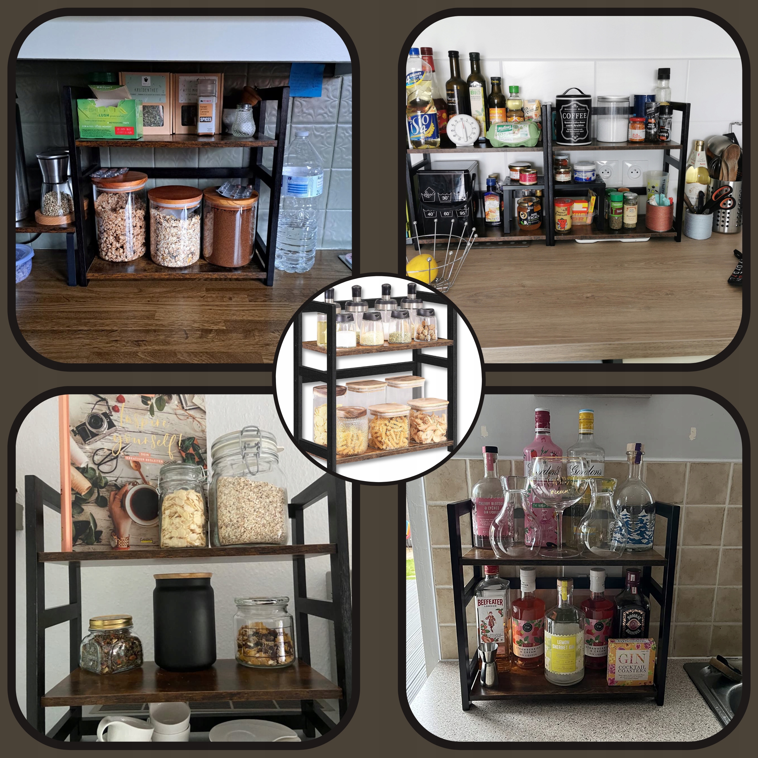 PÓŁKA KUCHENNA NA PRZYPRAWY BAMBUSOWA REGAŁ NA BLAT ORGANIZER STOJAK Informacje dodatkowe na butelki na przyprawy