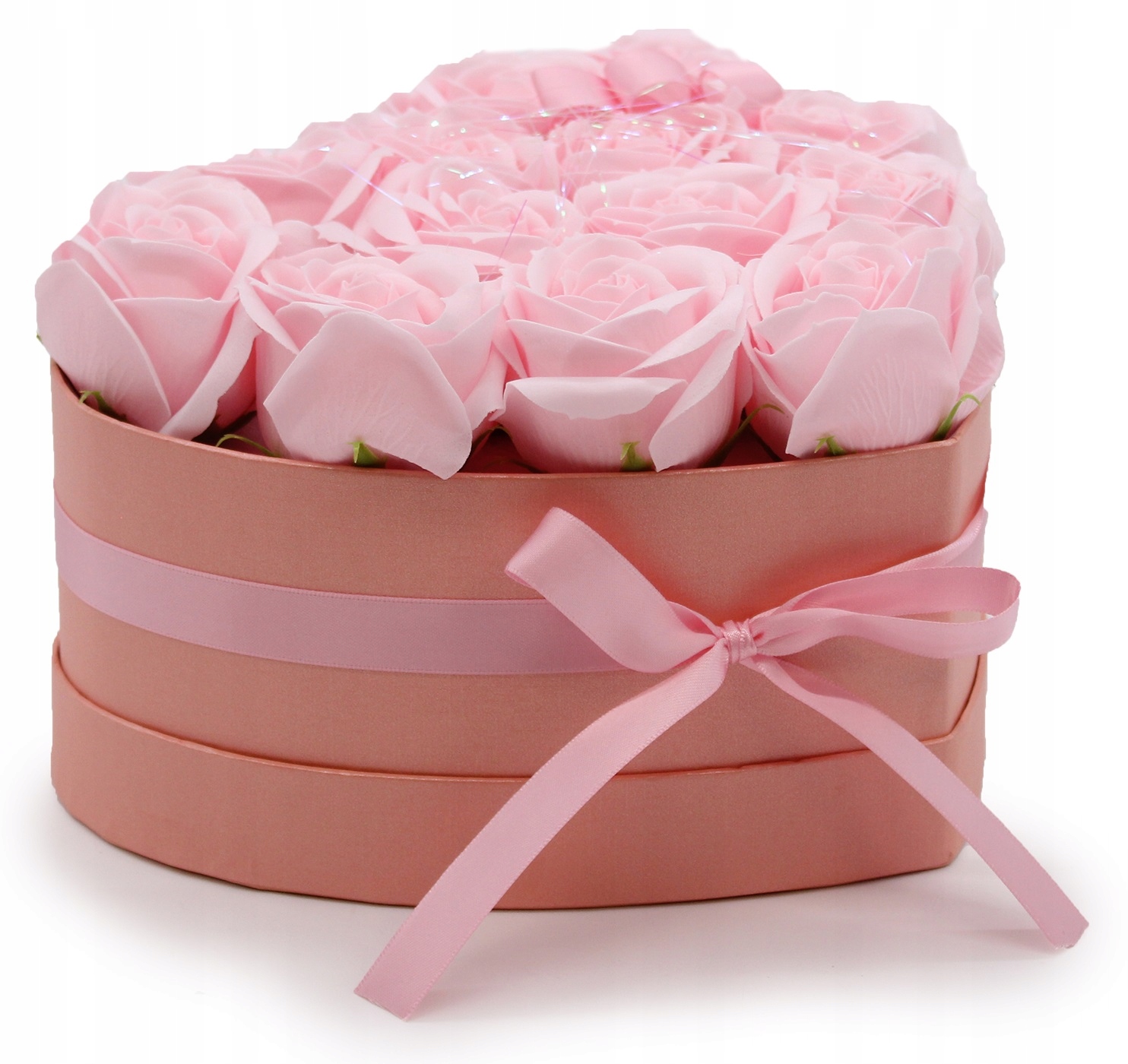 Flower Box Mydlane Kwiaty - 13 Różowych Róż