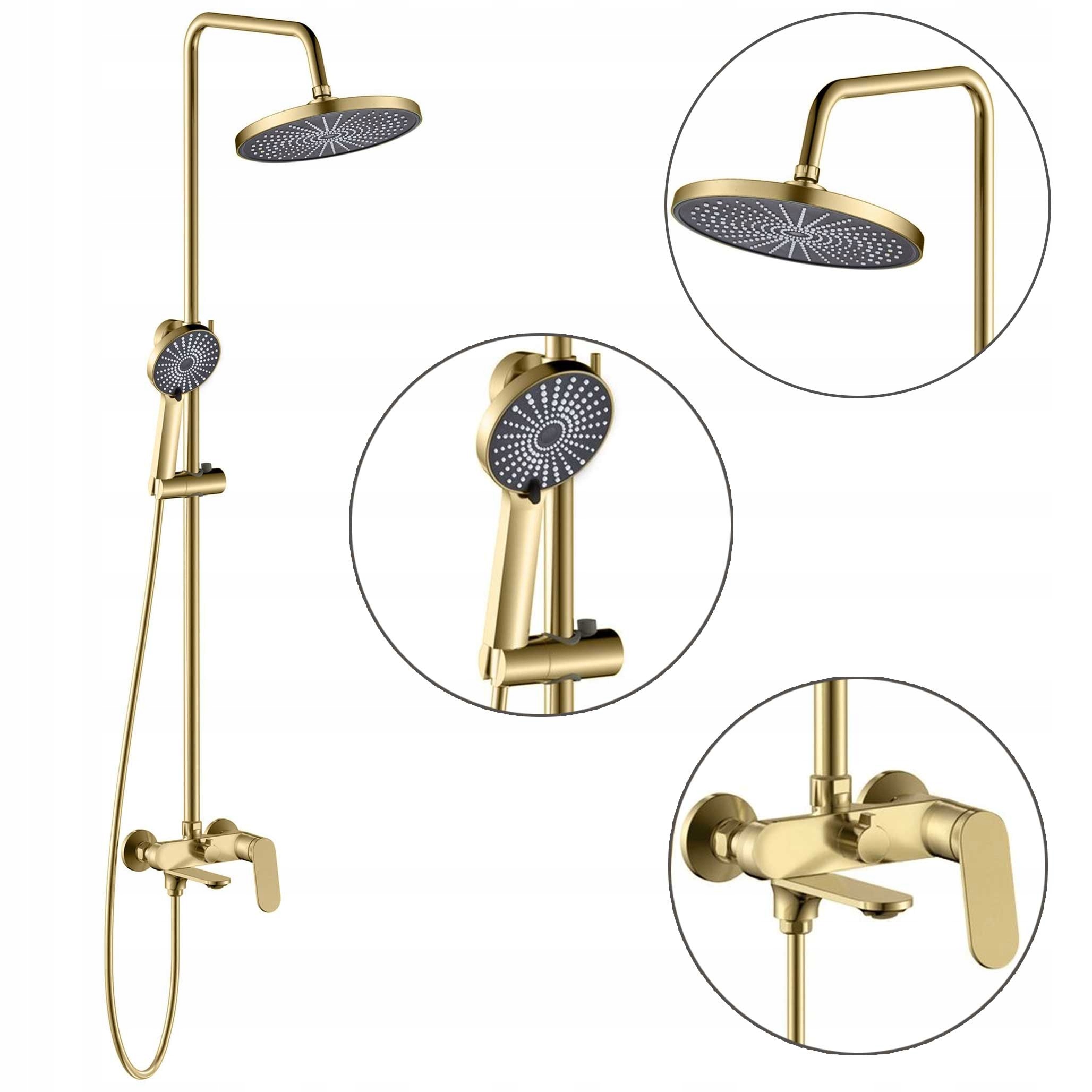 Nástenná sprchová súprava Zlatý Rea Marco Kartáčovaný Sprchový výtok