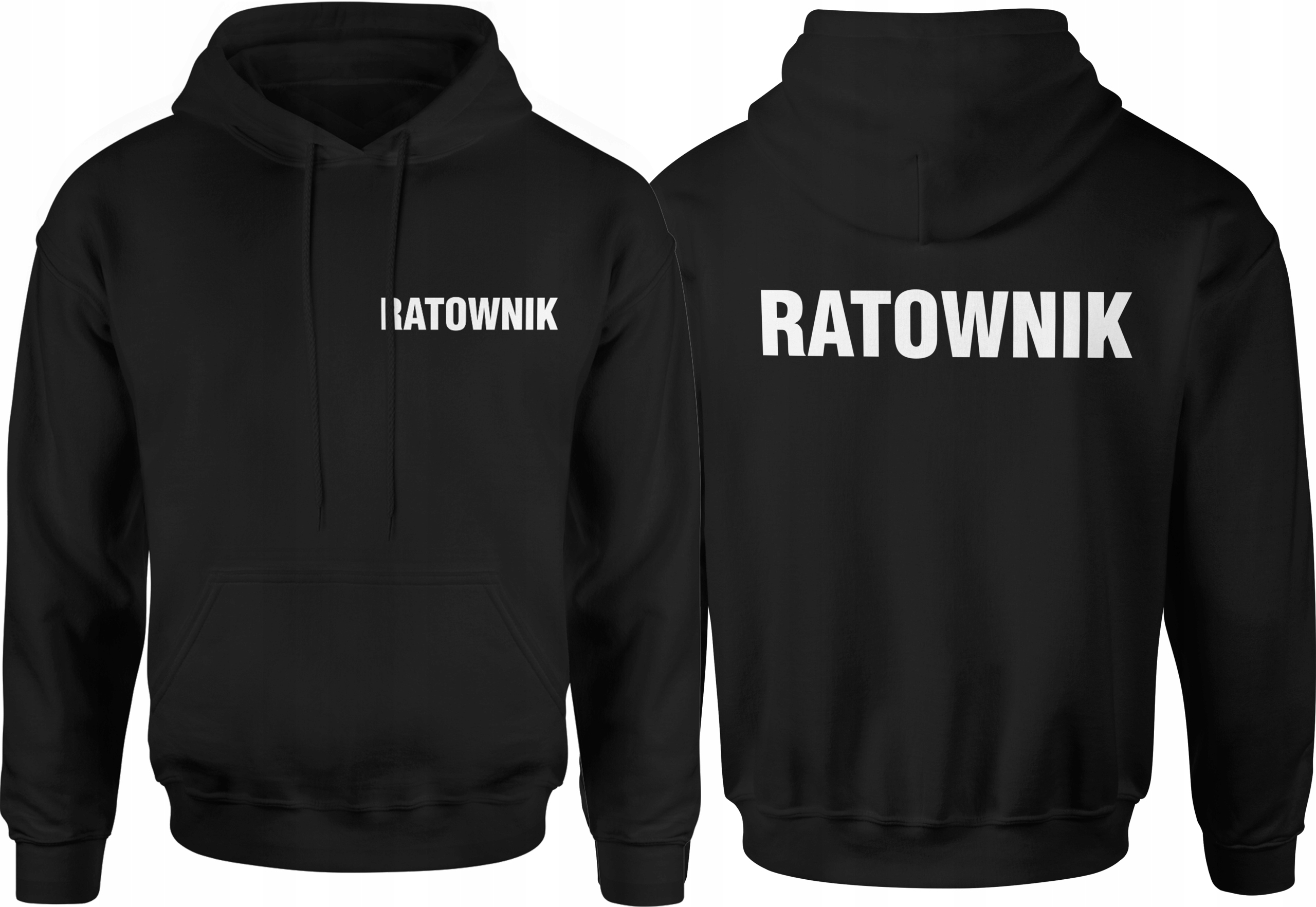 Ratownik Bluza Strój Ratownika Męska Rozmiar XXL Z Kapturem Dresowa Nadruk