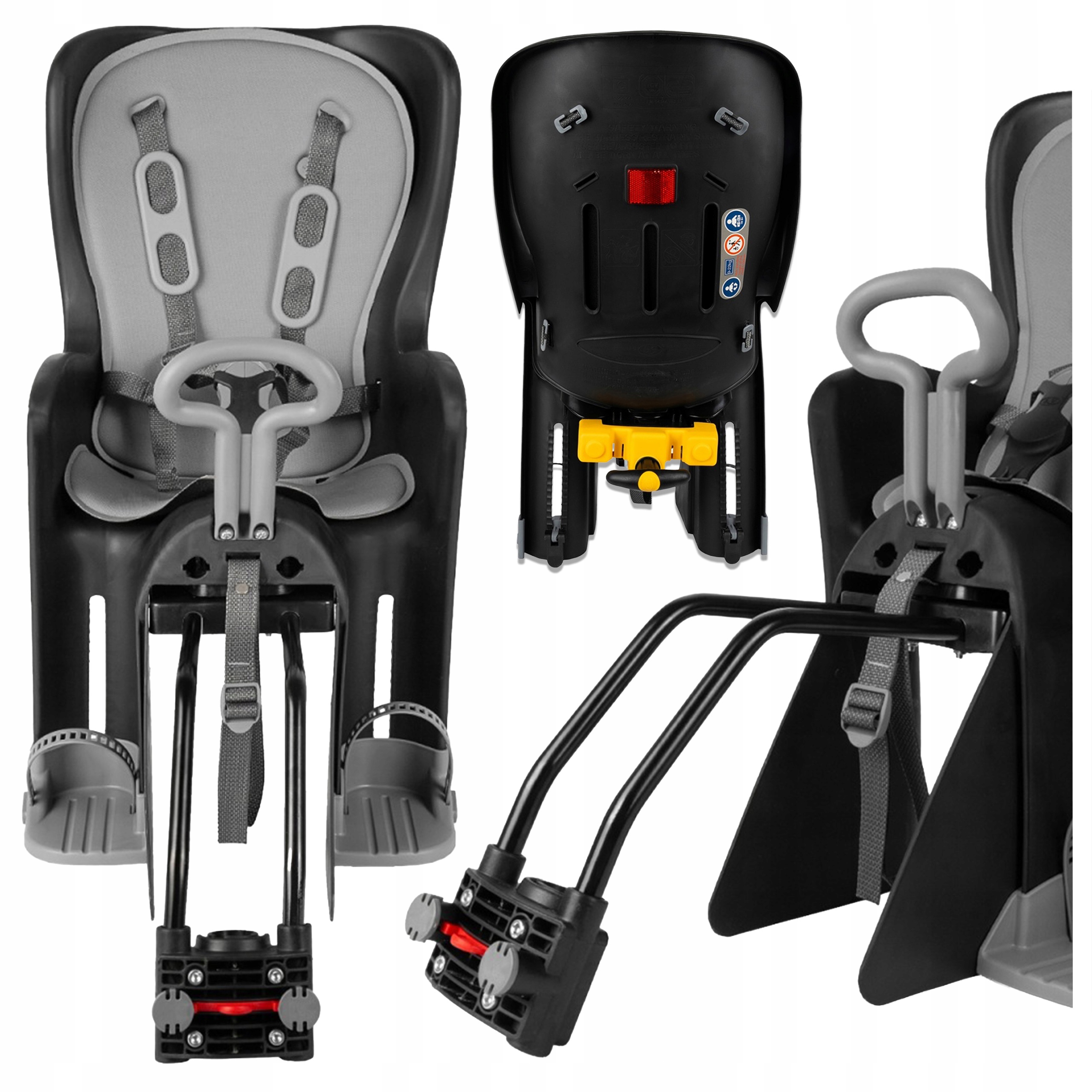 Cyklistická Sedačka Na Kolo s pásy 22 kg Výklopná Pro Děti Do Zadního Rámu