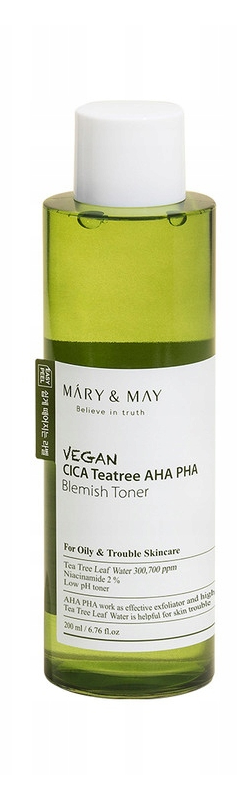 Mary&May Vegan Cica Tea Tree Aha Pha Toner Veganské tonikum s kyselinami 200 ml